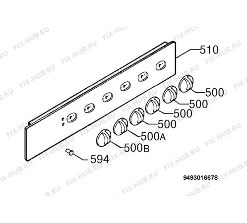 Взрыв-схема плиты (духовки) Zanussi ZOU398W - Схема узла Command panel 037